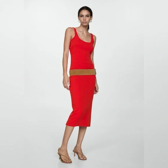 Mango red dress with straps NWT - Picture 3 of 5